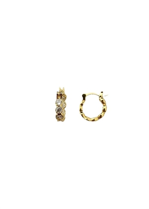 Elva petite crystal hoops Forgyldt-Clear Pico 